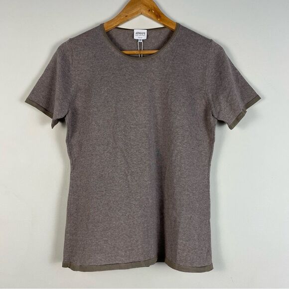 Armani Collezioni Round Neck Wool Short Sleeve Sweater Top Size 10 NEW Old Money - Picture 1 of 11